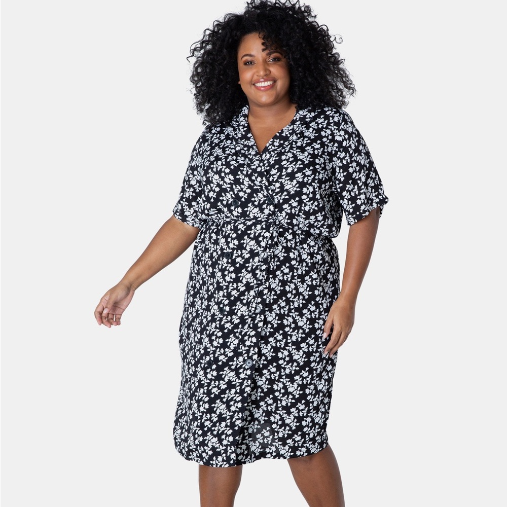 Flattering lightweight crepe wrap dress floral print
